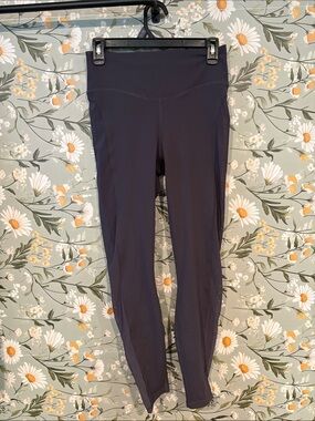 Fabletics Charcoal High-Rise Mesh-Panel Leggings